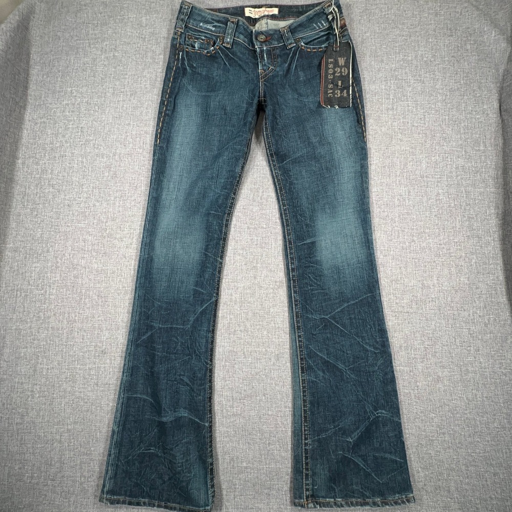 1921 Jeans LS03 Bootcut Womens 29x35 Low Rise Distressed Dark Academia Y2K NEW
